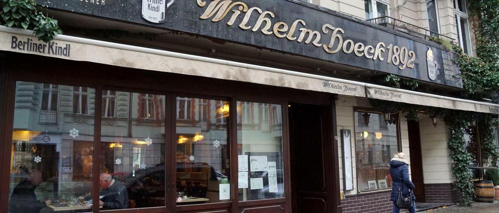 Das Traditionsrestaurant "Wilhelm Hoeck" in der Wilmersdorfer Straße 149 in Wilmersdorf muss schließen.