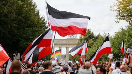 Reichsflaggen bei der Corona-Demo am 29. August in Berlin.