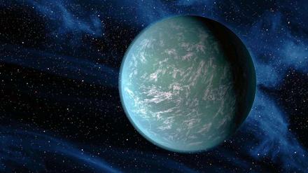 Diese Illustration zeigt den Planeten Kepler-22b, der vom NASA-Weltraumteleskop Kepler entdeckt wurde.