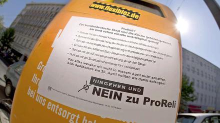Vor einem Jahr war Berlin voll mit Plakaten, die für oder gegen die Initiative Pro Reli warben.