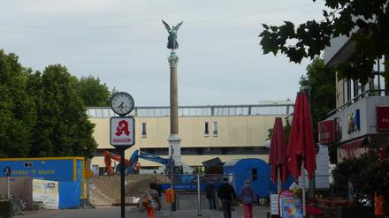 Der Mehringplatz in Kreuzberg. 