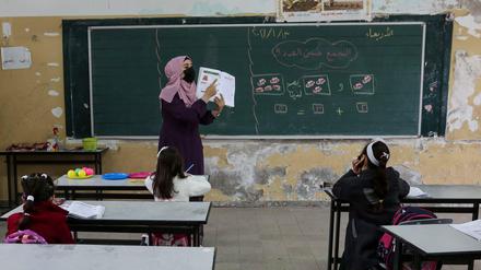 Unterricht an einer Schule in Gaza.