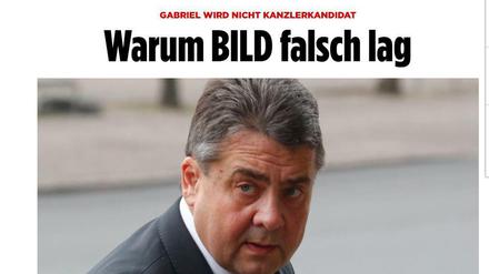 Eingeständnis und Erklärung eines Irrtums: Bild.de zum falschen SPD-Kanzlerkandidaten