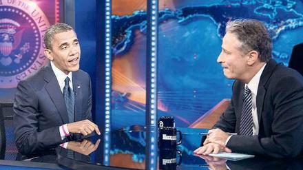 Auch US-Präsident Barack Obama kam zu Jon Stewart in die „Daily Show“.