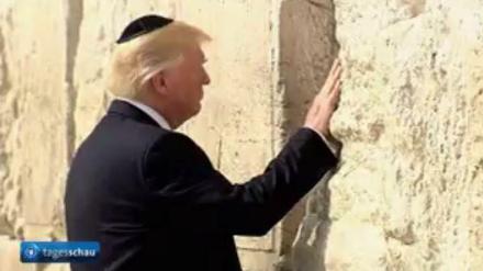 Thema in der "Tagesschau": Donald Trump an der Klagemauer in Jerusalem.