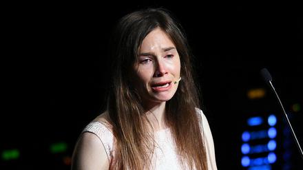 Immer wieder brach Amanda Knox bei ihrer Schilderung in Tränen aus.
