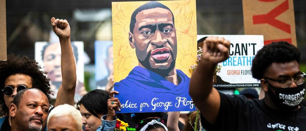 Proteste gegen Rassismus in den USA in Minneapolis am Gedenktag zum Tod von George Floyd am 23. Mai 2021