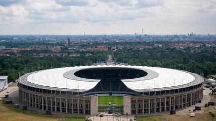 Blick auf das Olympiastadion Berlin, Austragungsort des EM-Finals.