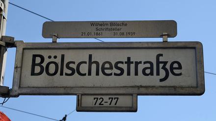 Straßenschild Bölschestraße in Berlin-Friedrichshagen.