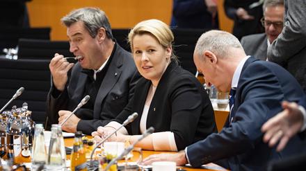 Franziska Giffey (SPD), Markus Söder (CSU), Dietmar Woidke (SPD).