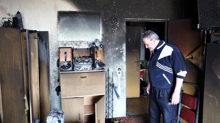 Alles verbrannt: Maio Standfuss in seiner Wohnung. 