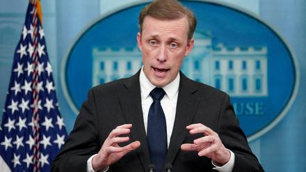 FILE PHOTO: U.S. White House national security adviser Jake Sullivan speaks at a press briefing at the White House in Washington, U.S., December 12, 2022. REUTERS/Kevin Lamarque/File Photo