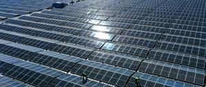 Solar Panel auf einer Fotovoltaik-Anlage in Haltern.