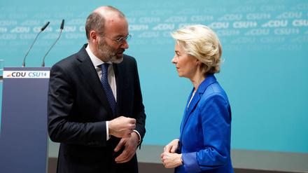 Uneins wegen Ungarn: EVP-Fraktionschef Manfred Weber und die Kommissionschefin Ursula von der Leyen.