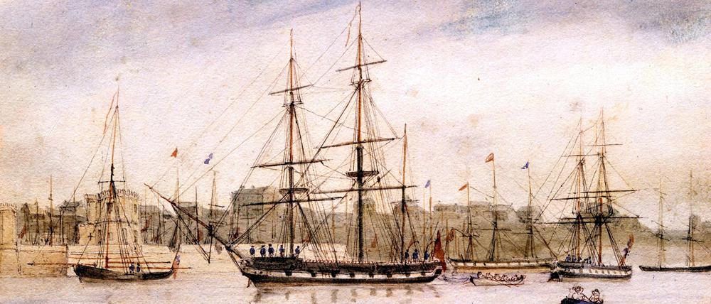 HMS Beagle im Hafen von Sydne