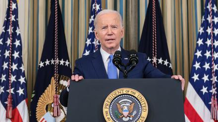Bei einer Pressekonferenz am Mittwoch zeigte sich US-Präsident Joe Biden betont gut gelaunt.