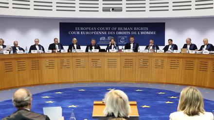 Die Richter des Europäischen Gerichtshofs für Menschenrechte bei der Anhörung der Klage aus Portugal. 