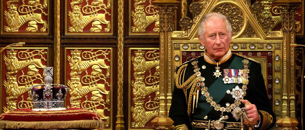 Charles, Prinz von Wales, verliest die Rede der Königin zur Eröffnung der neuen Sitzungsperiode des Parlaments im House of Lords.
