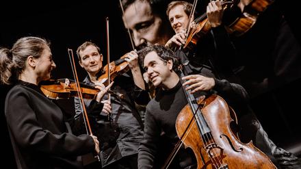 Das in Berlin ansässige Kuss Quartett mit Jana Kuss, Oliver Wille, William Coleman und dem Cellisten Mikayel Hakhnazaryan (v.l.).