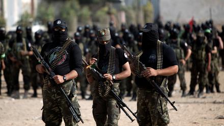 Mitglieder der Ezzedine al-Qassam Brigades, des militärischen Flügels der Hamas. 