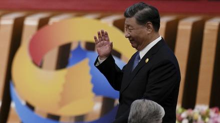 Der chinesische Präsident Xi Jinping nach seiner Eröffnungsrede für das Belt and Road Forum in der Großen Halle des Volkes.