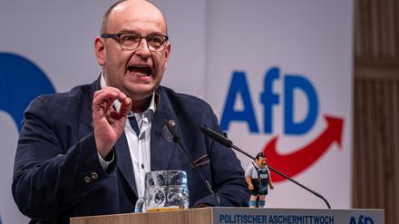 Stephan Protschka, Landesvorsitzender der bayerischen AfD, spricht beim Politischen Aschermittwoch der Alternative für Deutschland (AfD). 
