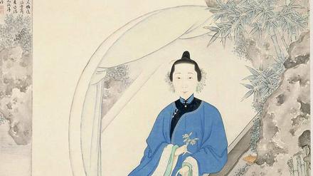 Porträt der Malerin Cao Zhenxiu (1762-?) von Zhou Li (Ausschnitt). Malerinnen waren im alten China keine Seltenheit. 