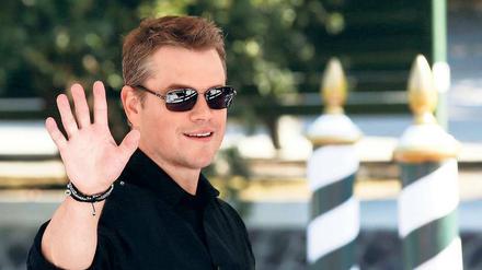 Matt Damon, in Venedig gleich mit zwei Wettbewerbsfilmen vertreten, bei seiner Ankunft am Lido.