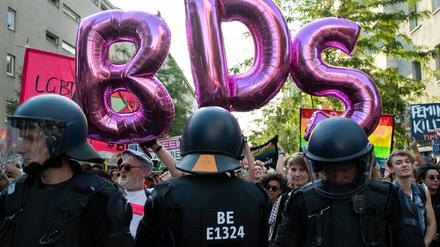 Eine pro-BDS-Demonstration aus der queeren Szene in Berlin, 2019.