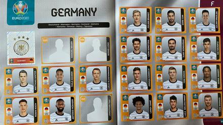 Die deutsche Mannschaft im Panini-Sticker-Album
