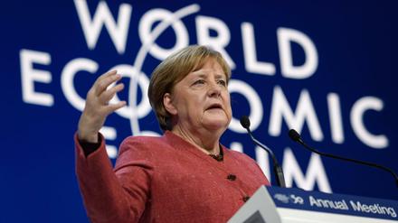 Die Sprache der Macht: Bundeskanzlerin Angela Merkel auf dem World Economic Forum (WEF) in Davos am 23. Januar.