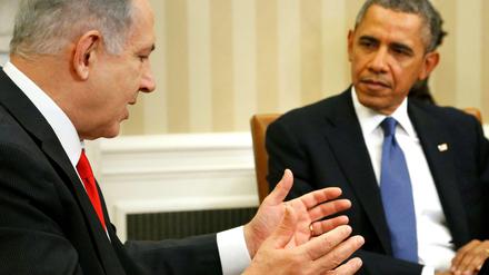 Am Montag traf sich Barack Obama (rechts) mit Israels Premier Netanjahu - um ihm ins Gewissen zu reden.