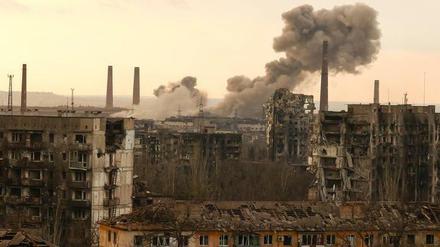 Das Stahlwerk Asow in der Hafenstadt Mariupol.