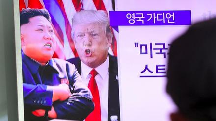 Topthema in Seoul: Die gegenseitigen Drohungen von Donald Trump und Kim Jong-Un. 