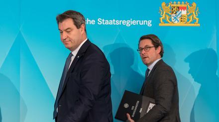 Bayerns Ministerpräsident und CSU-Chef Markus Söder hält bisher zu seinem umstrittenen Bundesverkehrsminister Andreas Scheuer. 