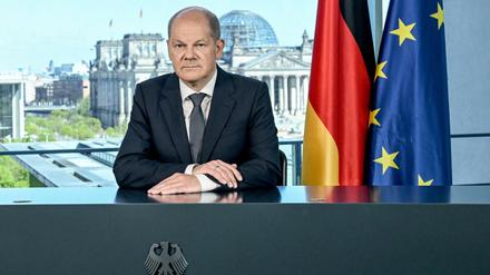 Bundeskanzler Olaf Scholz (SPD) hält am Sonntagabend eine Fernsehansprache an die Nation zum Krieg in der Ukraine.