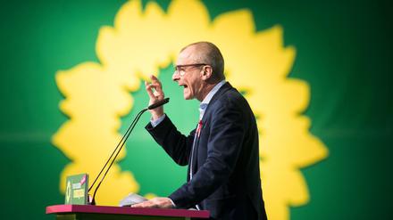 Angriffslustig: Volker Beck, Bundestagsabgeordneter der Grünen, auf dem Bundesparteitag in Münster.