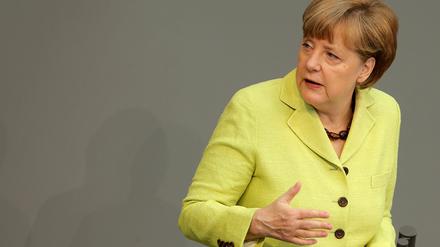 Als gebe es keine BND-Affäre: Bundeskanzlerin Angela Merkel (CDU) lässt das Thema am 21.Mai im Deutschen Bundestag aus. 