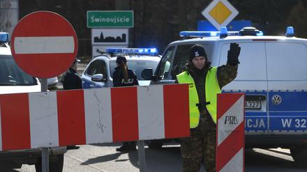 Ausländer dürfen nicht mehr rein: Grenze in Ahlbeck in Mecklenburg-Vorpommern.
