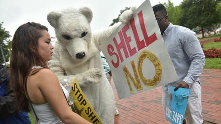 Mitte Juli demonstrierten Umweltaktivisten vor dem Weißen Haus gegen Bohrungen im arktischen Meer. 