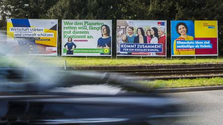 CDU, Grüne, SPD, FDP: Wahlplakate zur Europawahl.