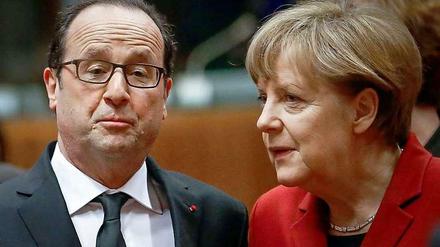 Frankreichs Staatschef François Hollande wird am Dienstag von der deutschen Regierungschefin Angela Merkel im Kanzleramt empfangen.