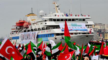 Anlass für die Eiszeit: Das türkische Schiff Mavi Marmara 2010 im Hafen von Istanbul.       