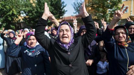 Trauer und Zorn. Frauen am Montag während der Beisetzung von Opfern des Bombenanschlags in Ankara. 