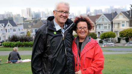 Grüne beschreiben Gerlinde Kretschmann als "herzensgute" Frau. Hier mit ihrem Mann in San Francisco. 