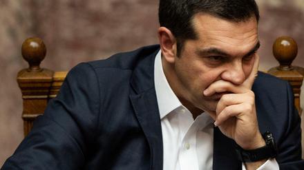 Der griechische Ministerpräsident Alexis Tsipras während einer Parlamentssitzung. 