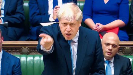 Boris Johnson am Donnerstag im britischen Parlament.