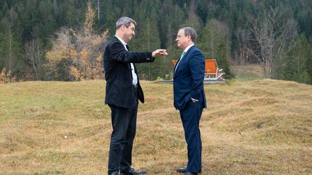 CSU-Chef Markus Söder (links) und NRW-Ministerpräsident Armin Laschet (CDU).