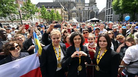 Die belarussischen Karlspreis-Trägerinnen in Aachen