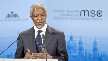 Der ehemalige UN-Generalsekretär Kofi Annan bei der 51. Sicherheitskonferenz in München. 